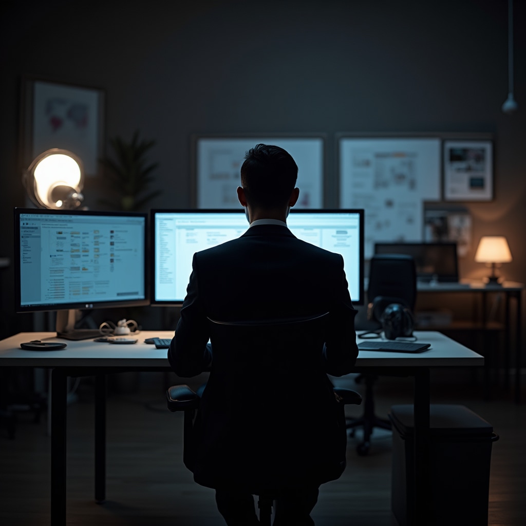 Spațiu de lucru modern cu sistem digital de management documente